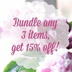 Bundle any 3 items and get 15% off from my shop